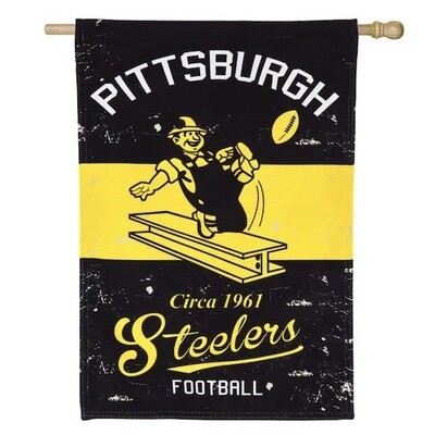 Pittsburgh Steelers 28" x 44" Steely McBeam Team Flag