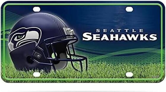 Seattle Seahawks Lightweight Metal License Plate
