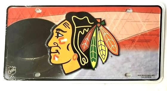Chicago Blackhawks Lightweight Metal License Plate