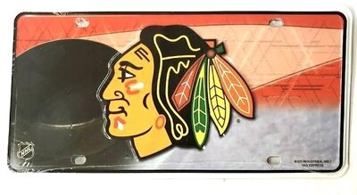 Chicago Blackhawks Lightweight Metal License Plate Chicago Blackhawks Lightweight Metal License Plate