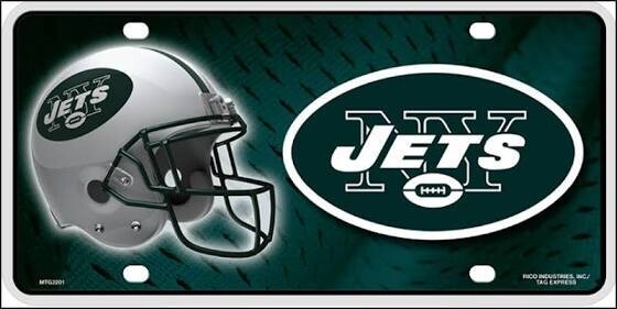 New York Jets Lightweight Metal License Plate