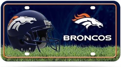 Denver Broncos Lightweight Metal License Plate Denver Broncos Lightweight Metal License Plate