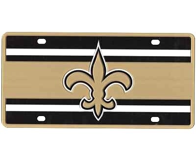 New Orleans Saints Super Stripe Laser Tag Acrylic License Plate