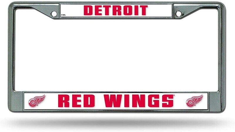 Detroit Red Wings Chrome Metal License Plate Frame