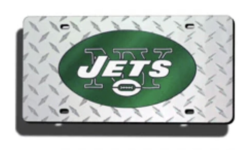New York Jets Laser Tag Silver License Plate