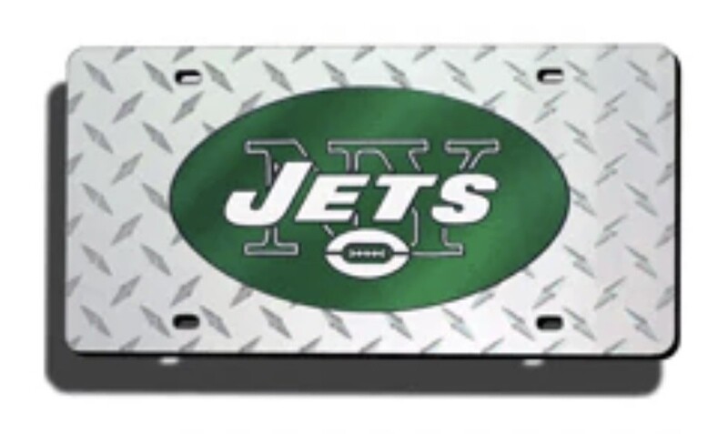 New York Jets Laser Tag Silver License Plate New York Jets Laser Tag Silver License Plate