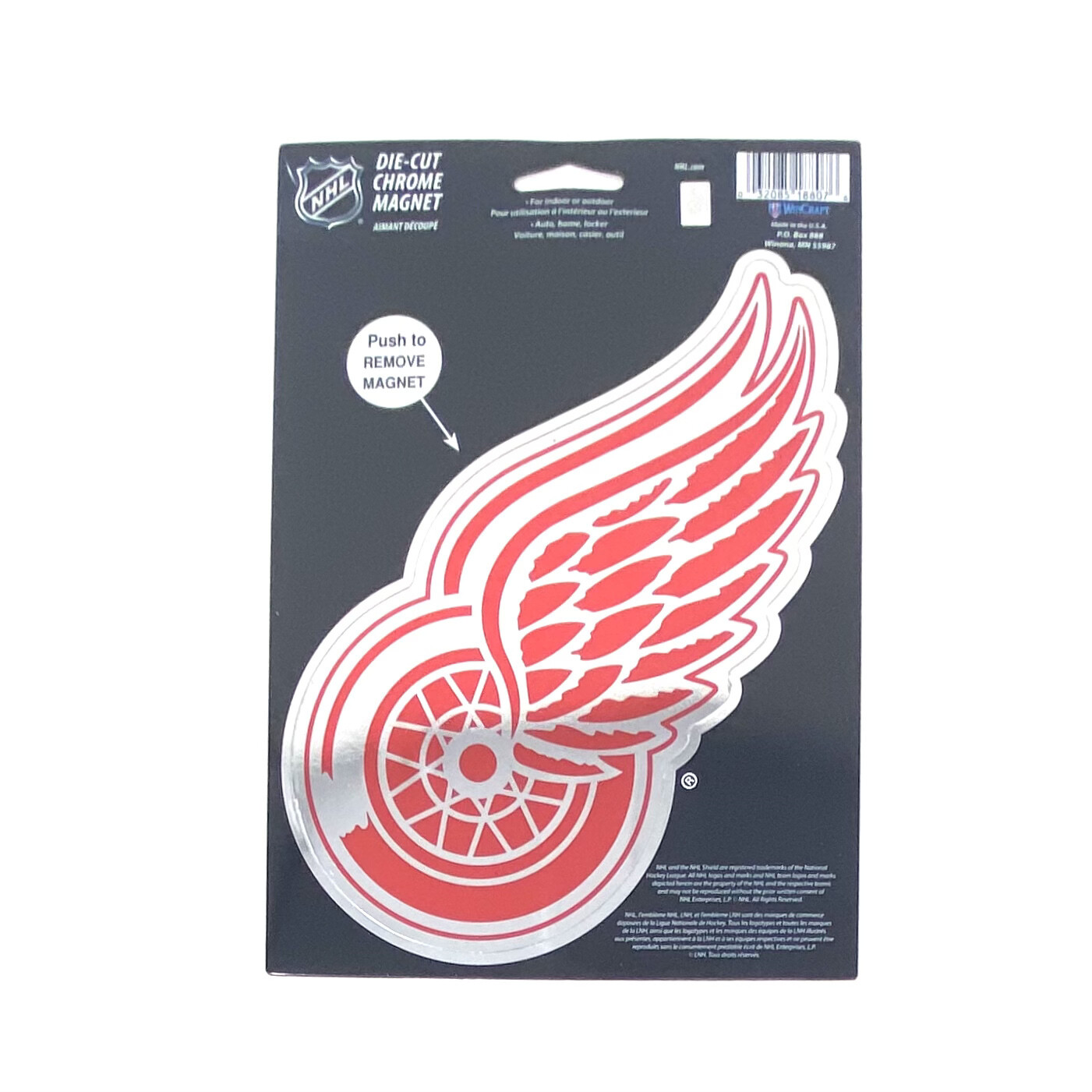 Detroit Red Wings Die Cut Chrome Magnet