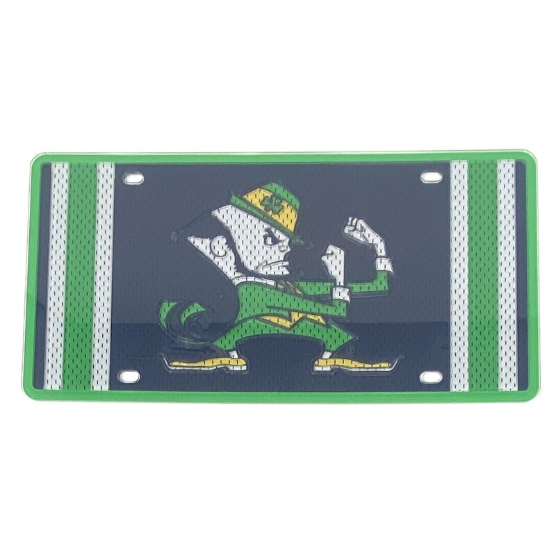 Notre Dame Fighting Irish Super Stripe Laser Tag Acrylic License Plate