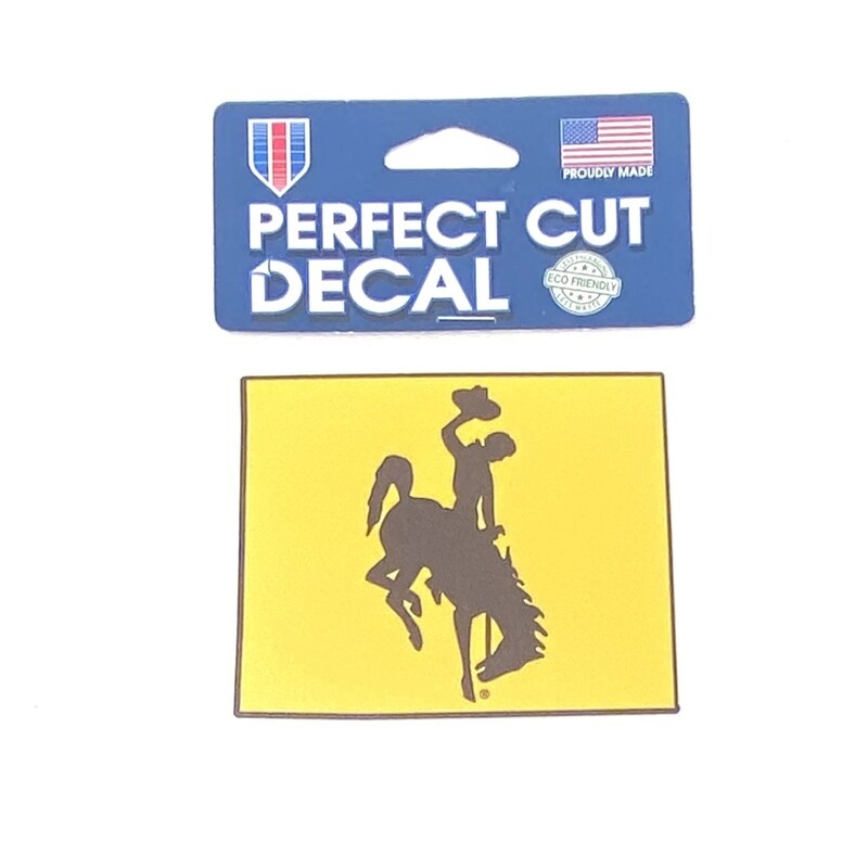 Wyoming Cowboys Logo 4" x 4" Perfect Cut Color Decal