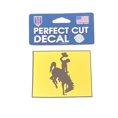 Wyoming Cowboys Logo 4" x 4" Perfect Cut Color Decal