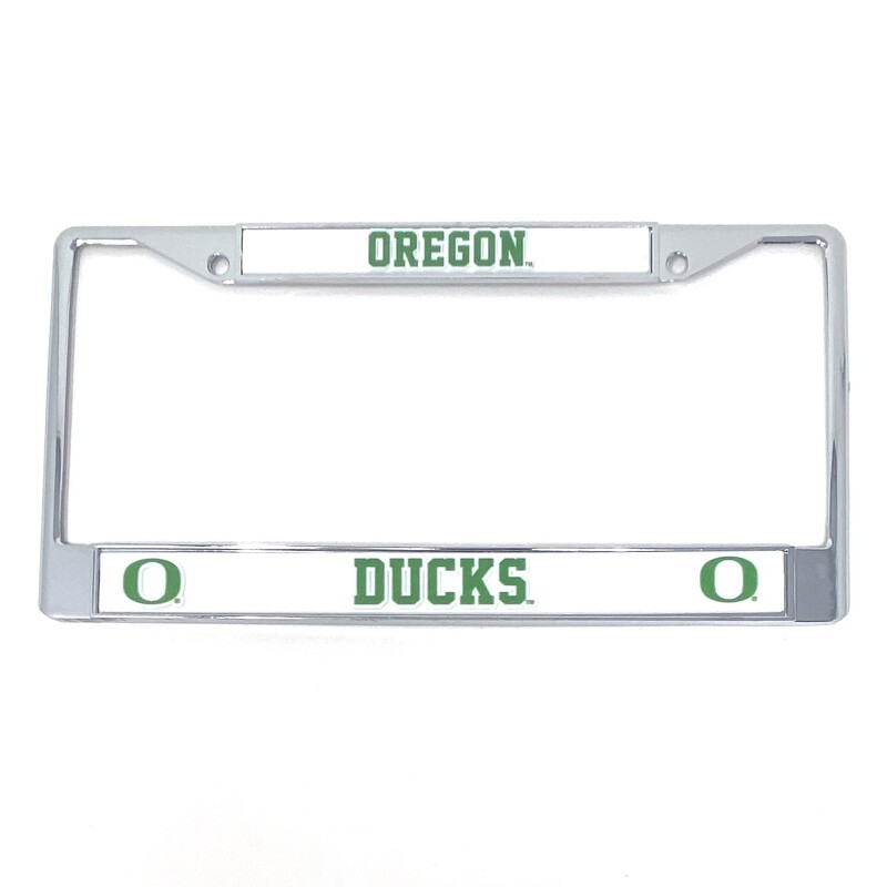 Oregon Ducks Chrome Metal License Plate Frame