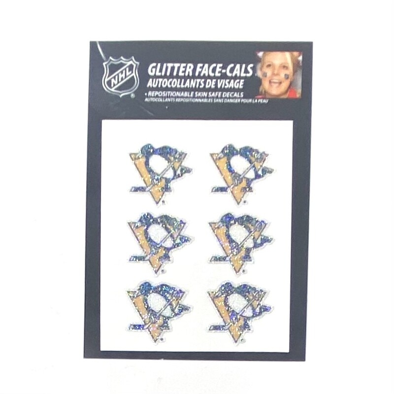 Pittsburgh Penguins Glitter Face-Cals Temporary Tattoos