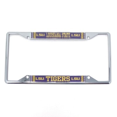 LSU Tigers Jersey Chrome Metal License Plate Frame