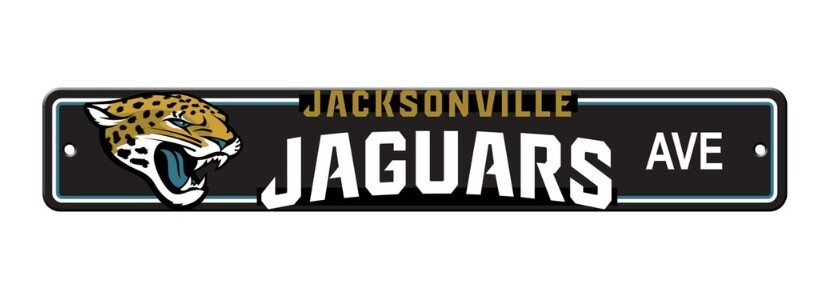 Jacksonville Jaguars Avenue 4" x 24" Team Street Sign