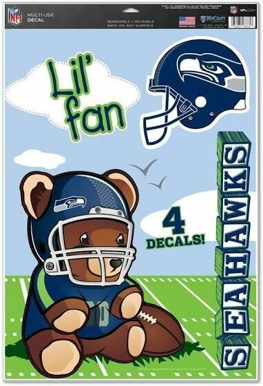 Seattle Seahawks Lil' Fan 11" x 17" Multi-Use 4 Piece Decal