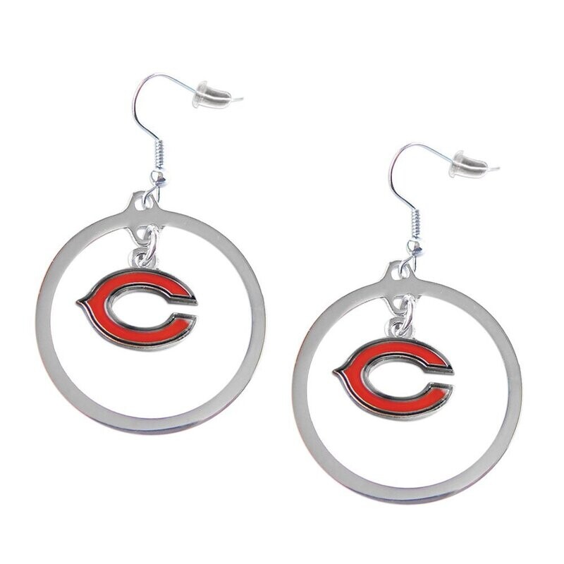 Chicago Bears Hoop Logo Earrings