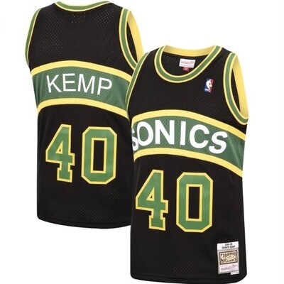 Seattle SuperSonics Shawn Kemp 1994-95 Black Mitchell & Ness Men’s Reload Swingman Jersey