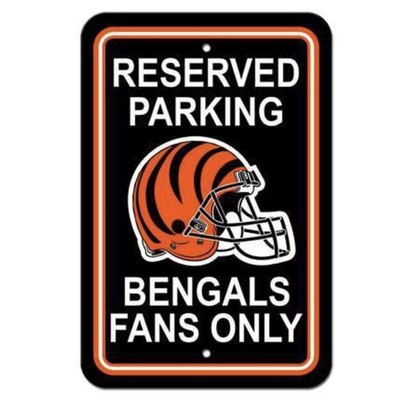 Cincinnati Bengals Reserved Parking 12"x 18" Plastic Sign