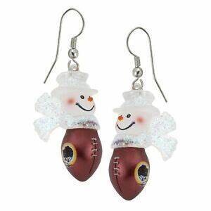 Washington Redskins Snowman Earrings Washington Redskins Snowman Earrings