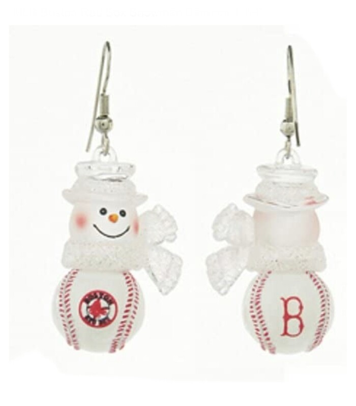 Boston Red Sox Snowman Earrings