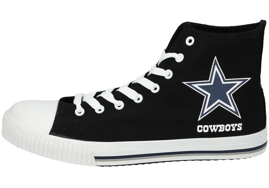 Youth Navy Dallas Cowboys Low Top Big Logo Canvas Shoes