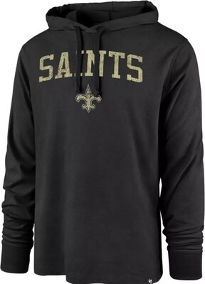 New Orleans Saints Men's 47 Brand Power Up Club Pullover Hoodie New Orleans Saints Men's 47 Brand Power Up Club Pullover Hoodie