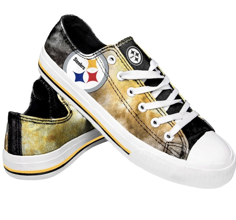 Pittsburgh Steelers Women’s FOCO Big Logo Tie-Dye Canvas Sneakers