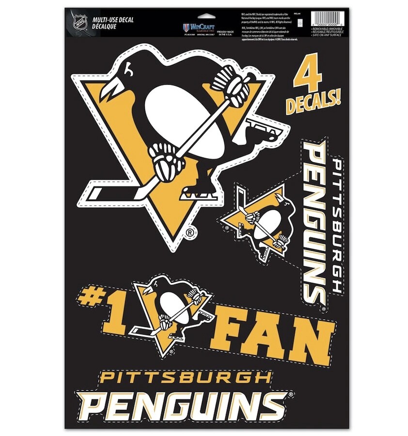 Pittsburgh Penguins 11" x 17" Multi-Use 4 Piece Decal