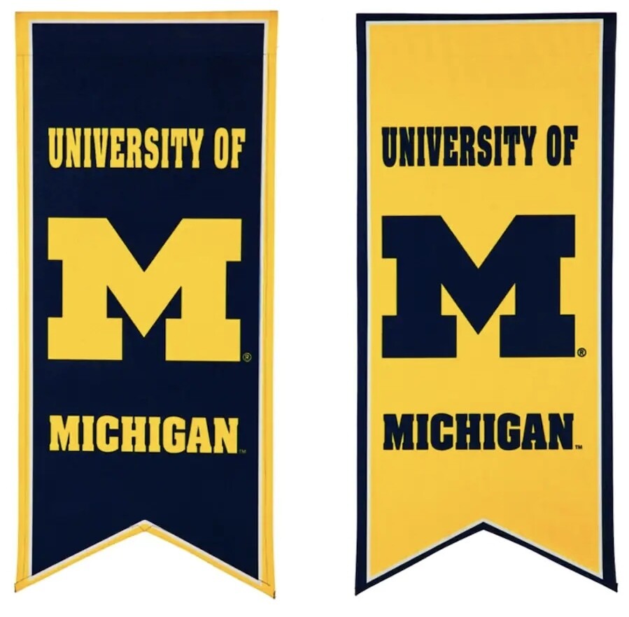 Michigan Wolverines 12.5'' x 28'' Flag Banner