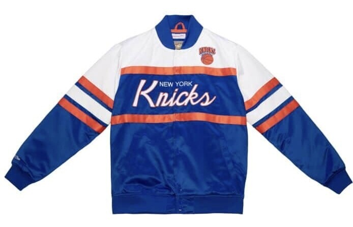 New York Knicks Men’s Mitchell & Ness Retro Special Script Heavyweight Satin Jacket