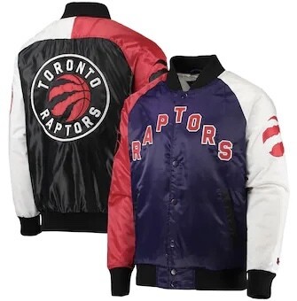 Toronto Raptors Men's Satin Tri-Color Starter Jacket