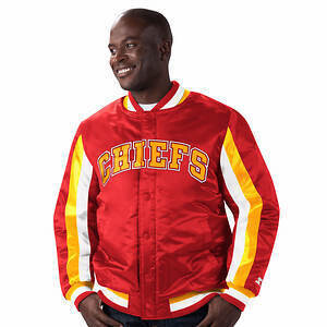 Kansas City Chiefs Men’s Ace Varsity Starter Name & Logo Satin Full-Snap Jacket