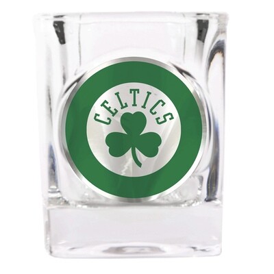 Boston Celtics 2 oz. Square Shot Glass with Metallic Applique