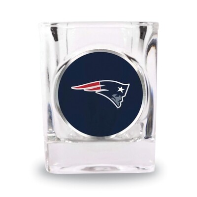 New England Patriots 2 oz. Square Shot Glass with Metallic Applique
