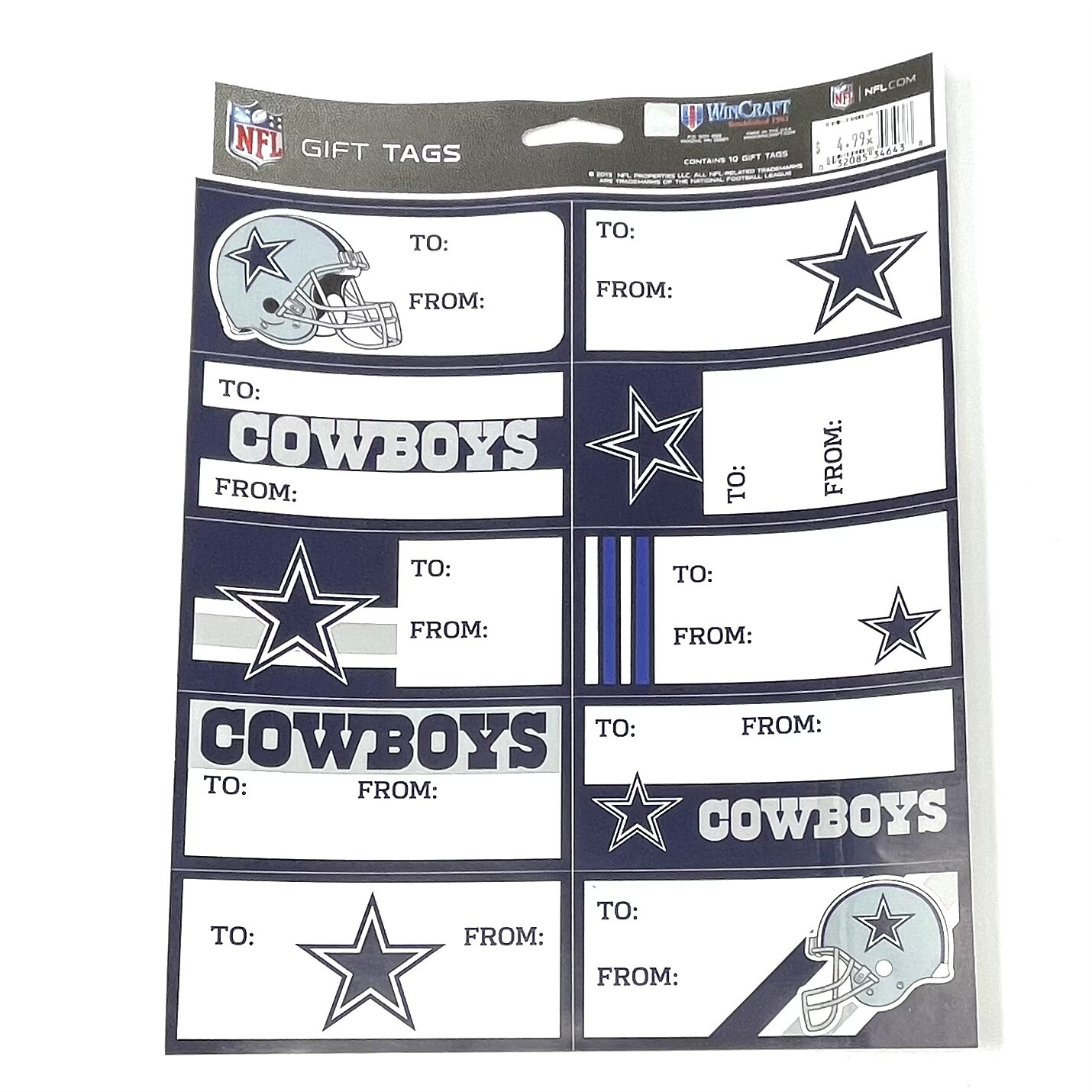Dallas Cowboys Team Gift Tag Stickers