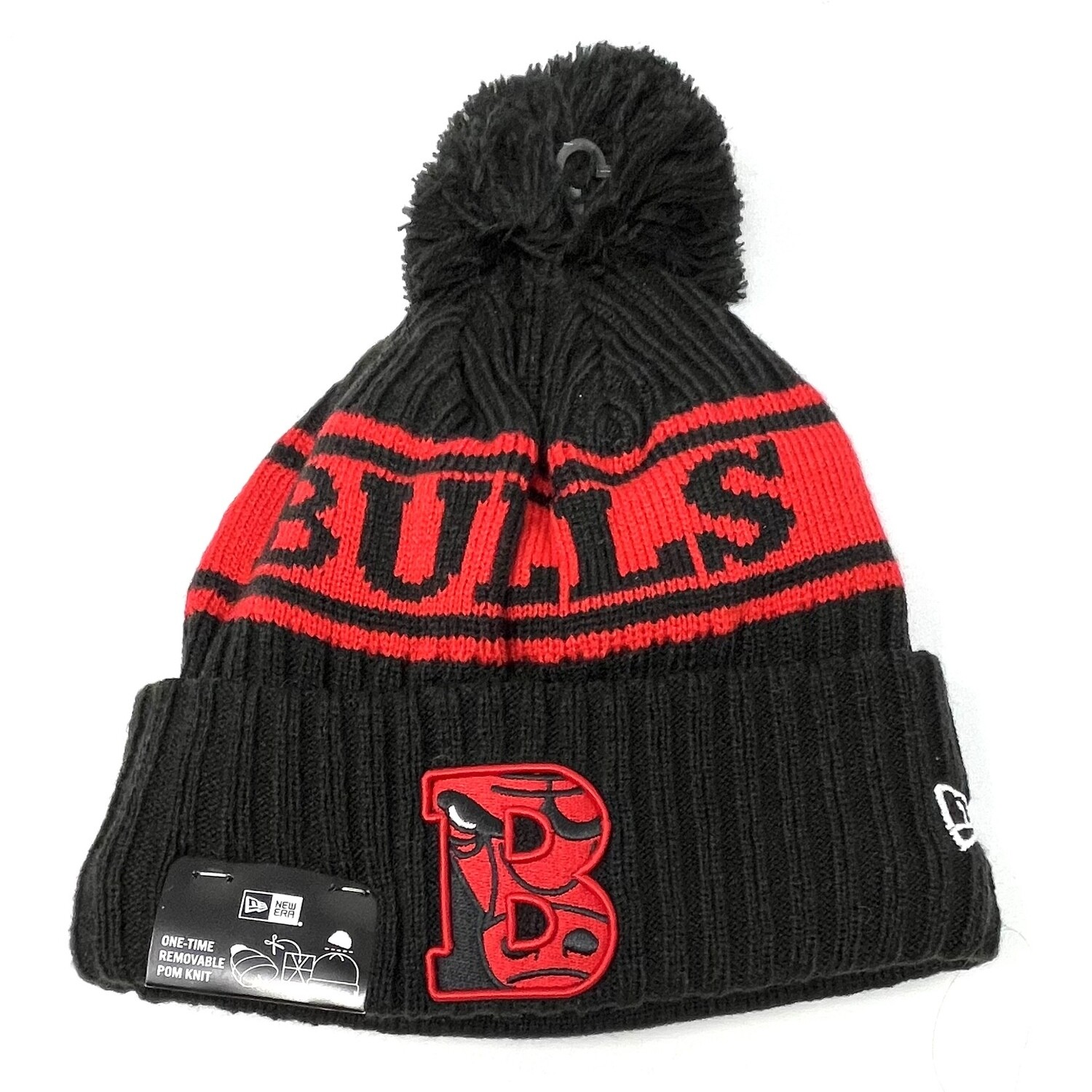 Chicago Bulls Men's New Era Cuffed Pom Knit Hat