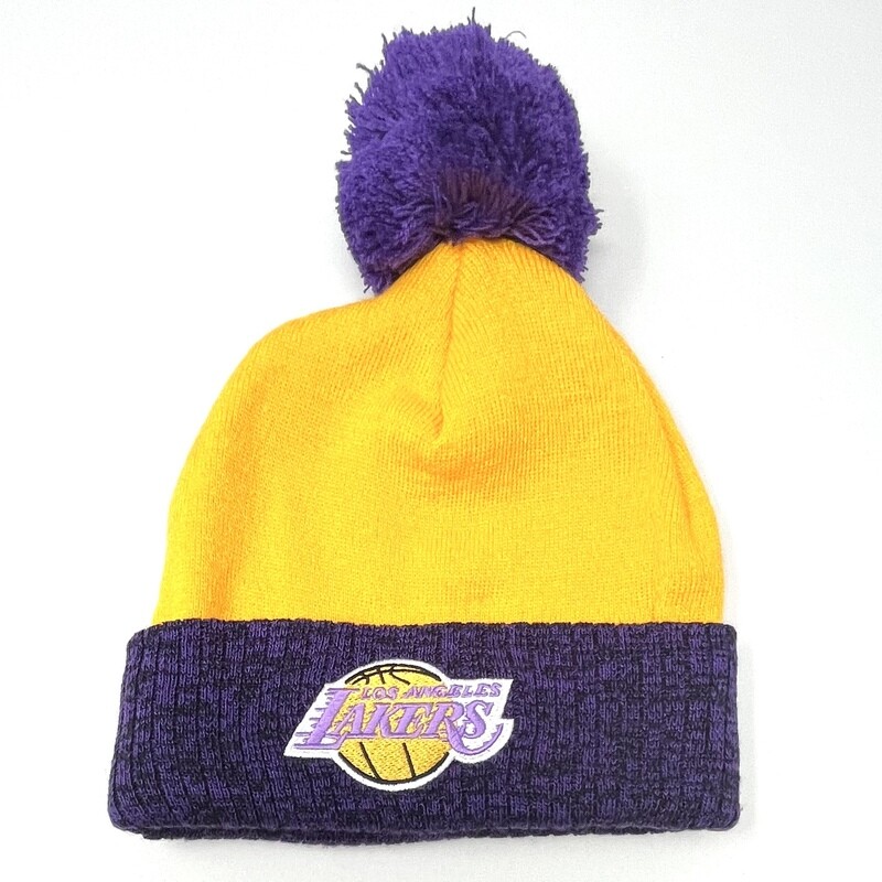 Los Angeles Lakers Men’s Mitchell & Ness Cuffed Pom Knit Hat