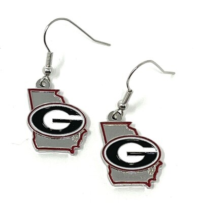 Georgia Bulldogs State Dangle Earrings