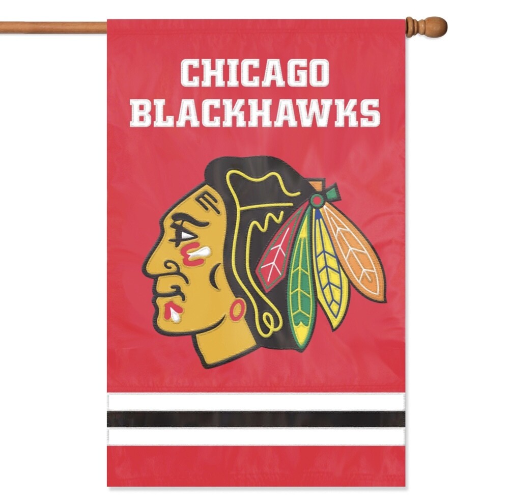 Chicago Blackhawks 28" x 44" Vertical Embroidered 2 Sided Flag