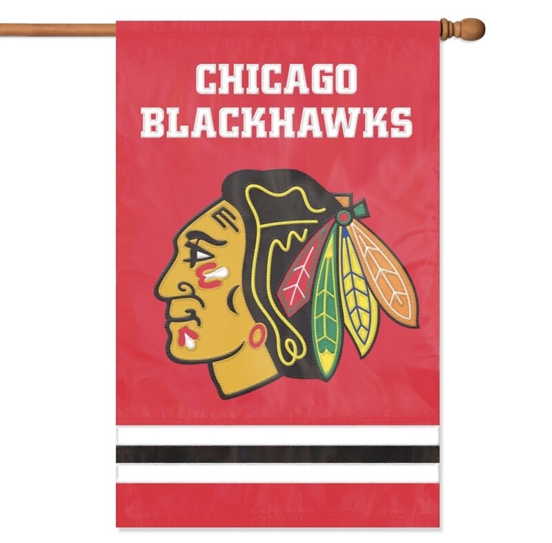 Chicago Blackhawks 28" x 44" Vertical Embroidered 2 Sided Flag