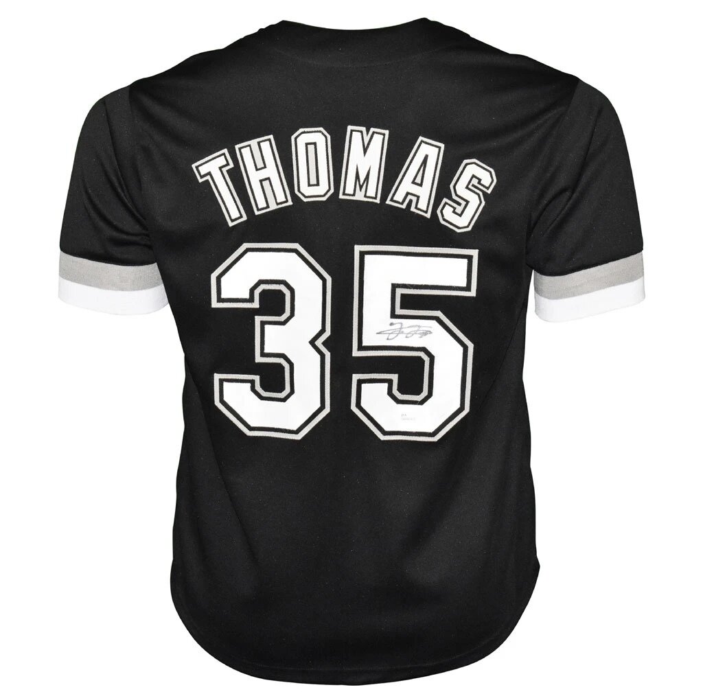 Chicago Pro Style Frank Thomas Black Autographed Jersey