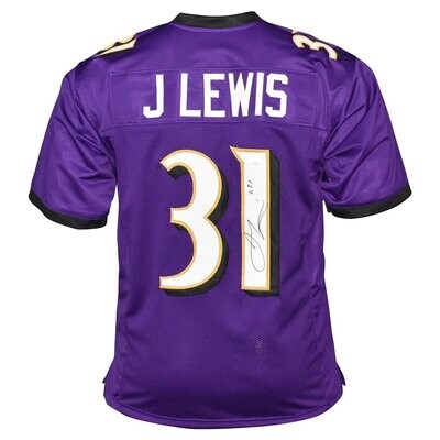 Baltimore Pro Style Jamal Lewis Purple Autographed Jersey