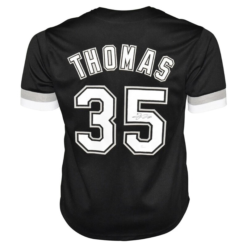 Chicago Pro Style Frank Thomas Black Autographed Jersey