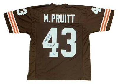 Cleveland Pro Style Mike Pruitt 2X Pro Bowl Inscription Autographed Jersey