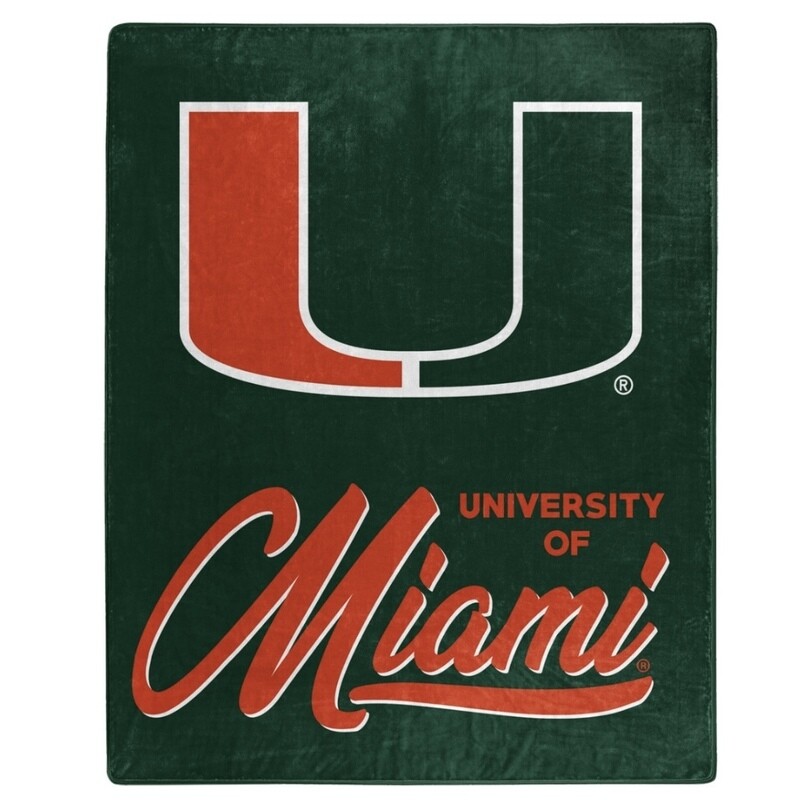Miami Hurricanes 50" x 60" Signature Plush Raschel Blanket
