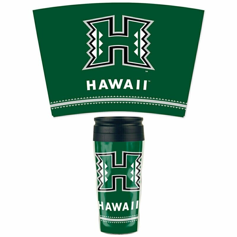 Hawaii Rainbow Warriors 16oz Acrylic Travel Tumbler