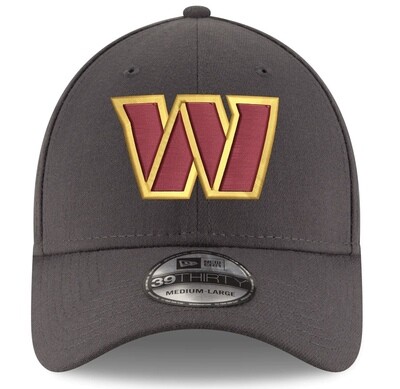 Washington Commanders Men’s New Era Gray 39Thirty Flex Fit Hat