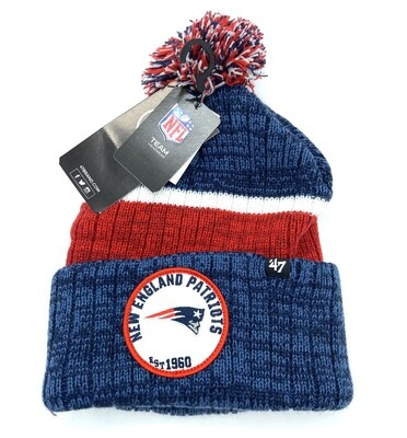 New England Patriots 47 Brand Men's Cuffed Pom Knit Hat