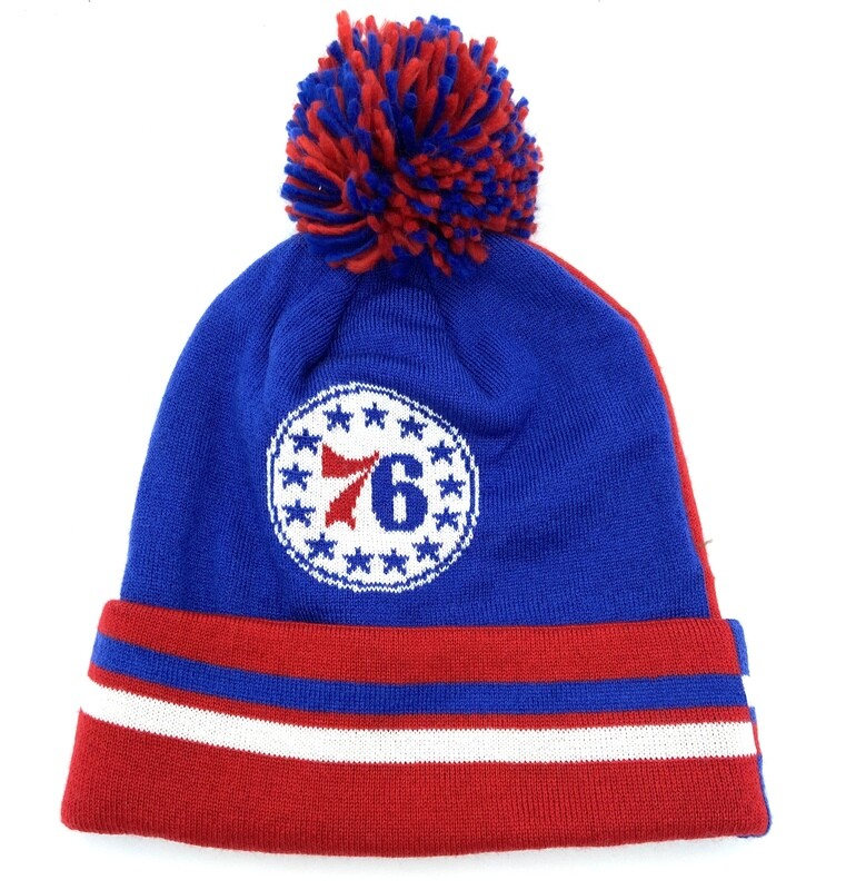 Philadelphia 76ers Men's Mitchell & Ness Cuffed Pom Knit Hat