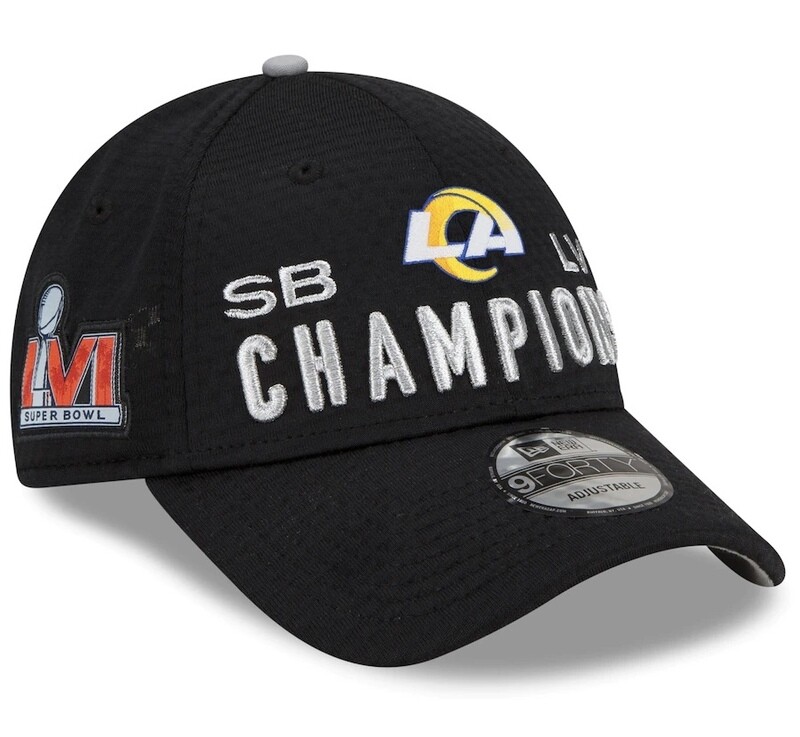 Los Angeles Rams Men’s New Era Black Super Bowl LVI Champions Locker Room Trophy Collection 9FORTY Snapback Adjustable Hat